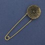 Broche-pince en métal doré, 75 × 22 mm+