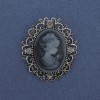 Broche-pendentif Camée Dame argenté