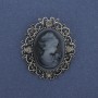 Broche-pendentif Camée Dame argenté
