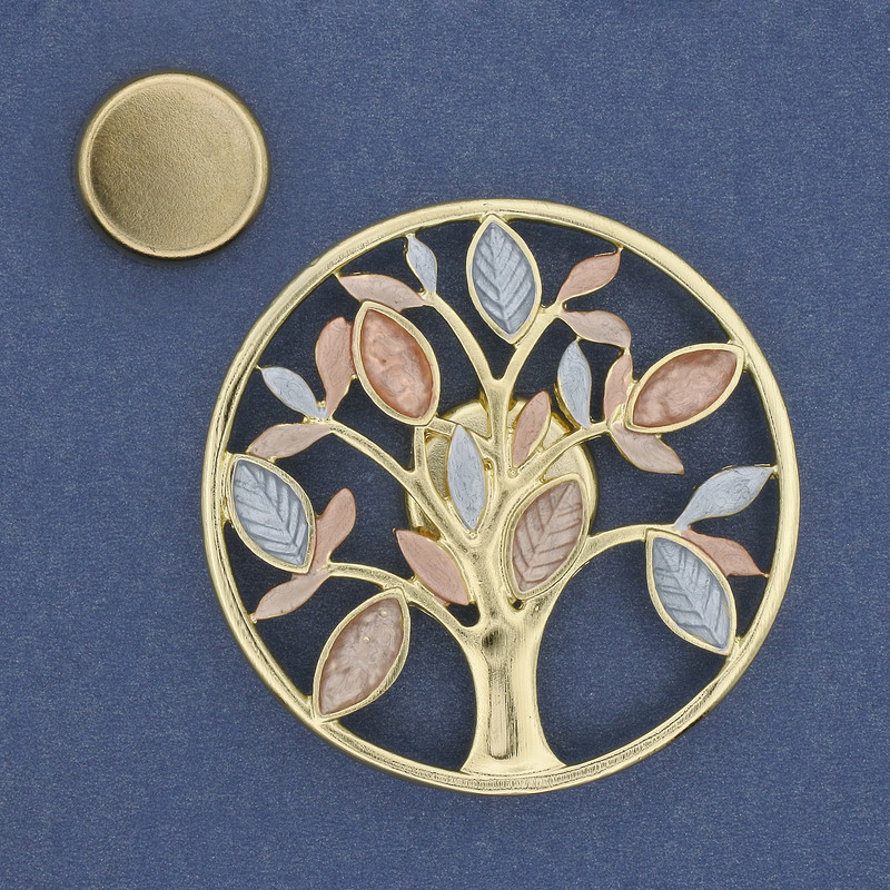 Broche à aimant Accent émail métal doré 50 mm+