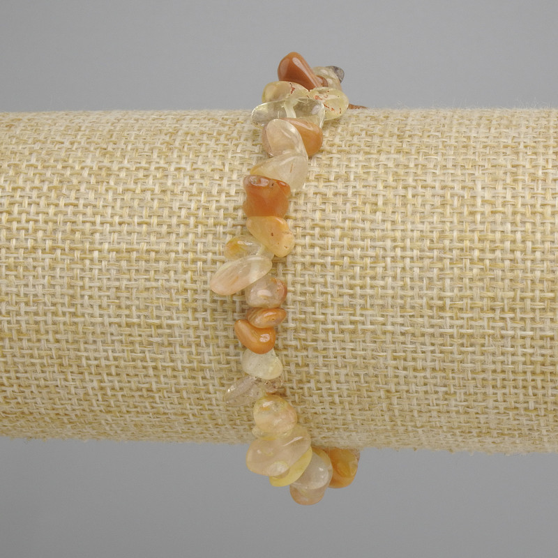 Bracelet Citrine éclats, diamètre 7-12×3-6 mm, longueur 18 cm, élastique