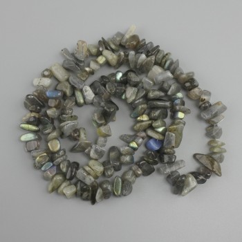 Perles de labradorite en forme de pépite, diamètre 7-18×3-8 mm ±, longueur 78 cm ±