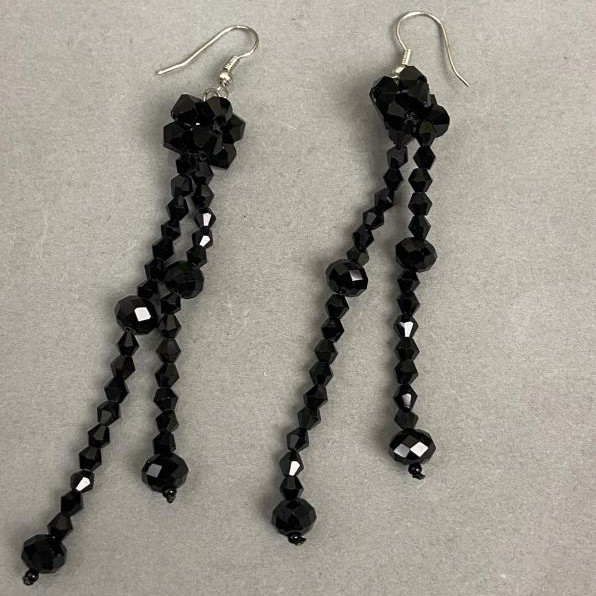 Boucles d'oreilles en cristal tchèque, longueur 90 mm +
