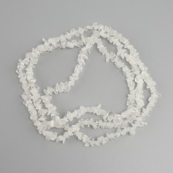 Perles d'éclats de cristal de roche, diamètre 5-9×2-3, 5 mm ±, longueur 78 cm ± sur fil