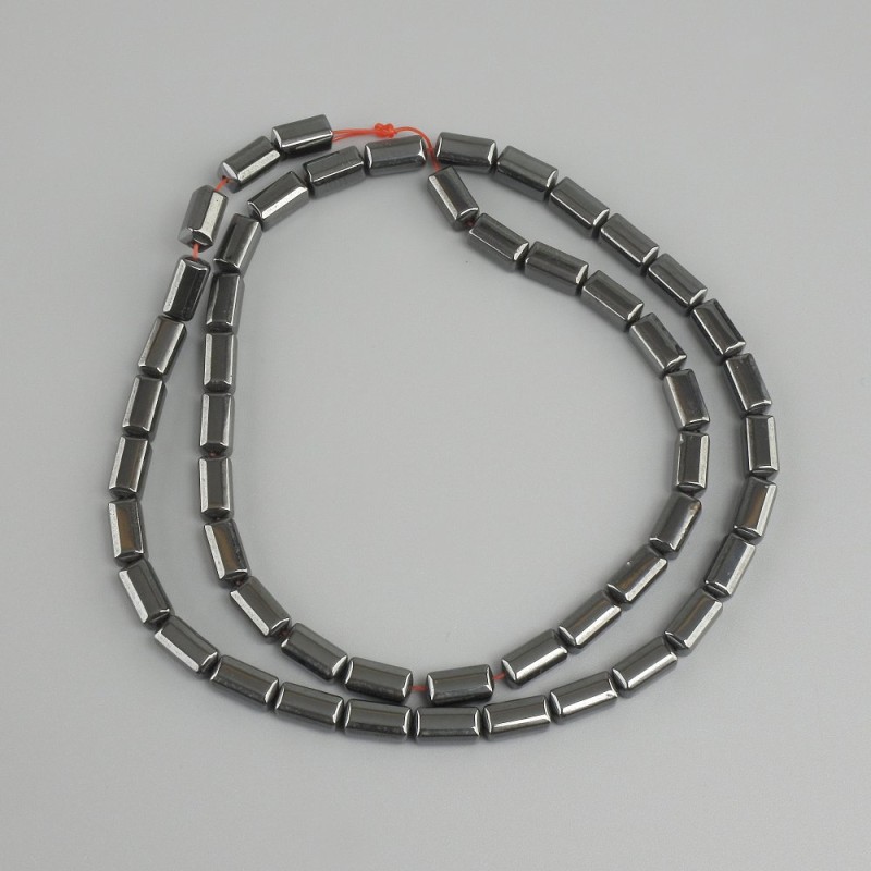Perles Hématite rectangle, diamètre 8x4mm+-, longueur 40m+