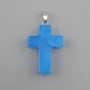 Pendentif croix en aigue-marine 18×26×34 mm+