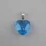 Pendentif Cœur en verre teinté 16x16x25 mm+