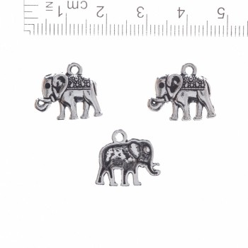 Pendentif Éléphant 1,5 cm, fourniture pour bijoux, conditionnement 20 g ± 19 pièces