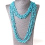 ( 140 cm ) Collier toile d'araignée bleu clair avec pendentifs ronds