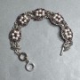 Bracelet rouge à strass Majorque, longueur environ 22 cm, fermoir à toggle
