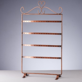 Présentoir pour bijoux en cuivre, porte-boucles d'oreilles à 4 niveaux, 37×20 cm