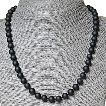 Collier en shungite artificiel, diamètre 8 mm, longueur 50 cm