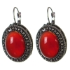 Boucles d'oreilles en promotion, monture «point croix», pierre ovale 2,5 × 2 cm, longueur 3,8 cm