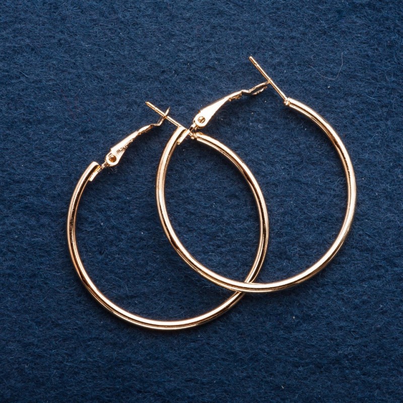 Boucles d'oreilles en anneaux dorés, diamètre 6 cm