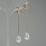 Boucles d'oreilles longues hi-tech «Roses», longueur 7 cm, couleur or