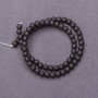 Perles de shungite lisses — boules sur fil (artificielles), diamètre 6 mm, longueur 37 cm