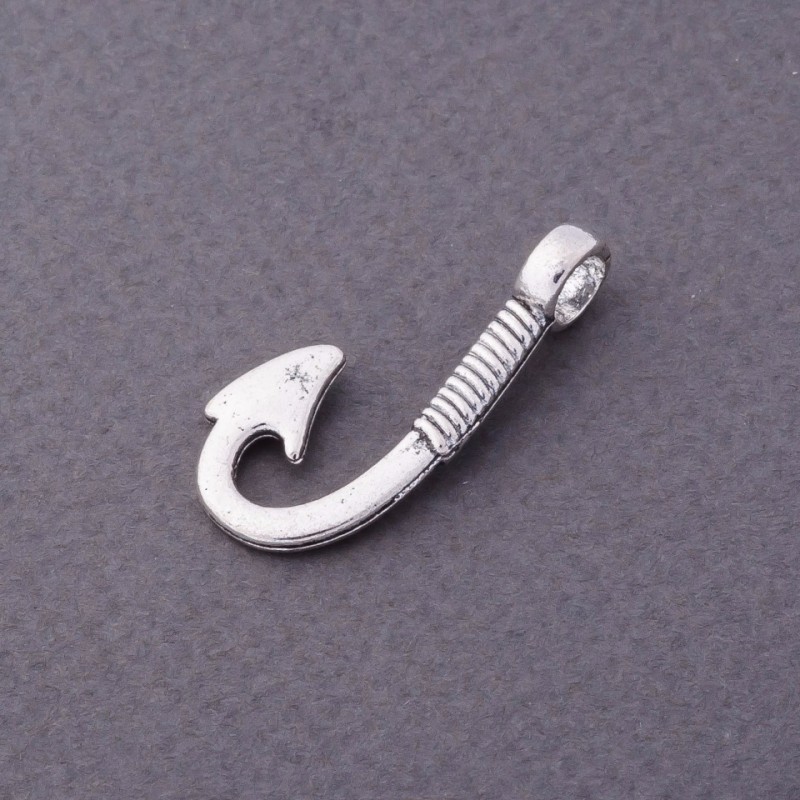 Crochet argenté 3×1, 3 cm, lot de 12 pièces
