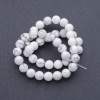 Perles sur fil en howlite naturelle, billes lisses, diamètre 8 mm, longueur 38 cm
