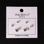 (5 mm) Boucles d'oreilles sacs d'argent billes et strass argentés