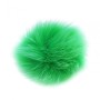 Porte-clés Pompon en fourrure naturelle sur élastique vert