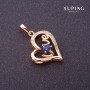 Pendentif Xuping Love pierre bleue couleur or 27 × 16 mm