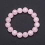 Bracelet élastique en quartz rose naturel, billes lisses, diamètre 12 mm+