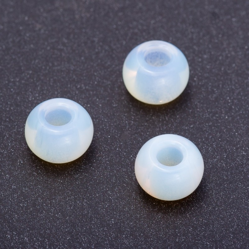 Perle Pandora pierre de lune 14 × 10 mm, trou de 5 mm
