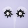 Puces d'oreilles Fleur Noire, diamètre 28 mm