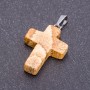 Pendentif croix en jaspe paysagé 18×27 mm