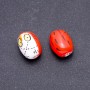 Perle en céramique « Hibou » orange, 2 pièces, 22×16 mm