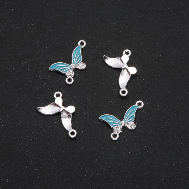 Connecteur papillon émaillé bleu 24×12 mm, lot de 4 pièces