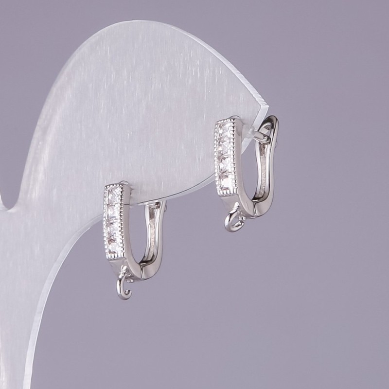 Crochets d'oreille 14 × 3 mm avec bande de strass