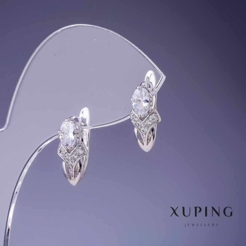 Boucles d'oreilles Xuping Tulipe 15×8 mm en rhodium