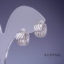 Boucles d'oreilles Xuping vagues 13×8 mm rhodié