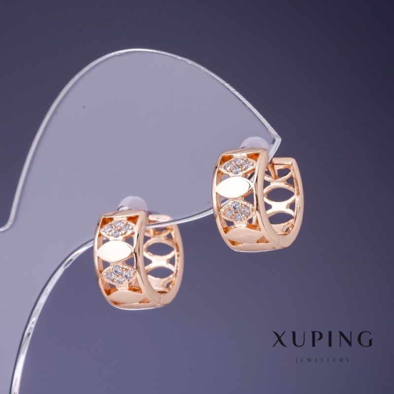 Boucles d'oreilles Xuping 14×7 mm plaqué or 18K