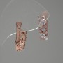 Boucles d'oreilles à cristaux blancs 17×6 mm en métal doré