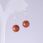 Boucles d'oreilles en aventurine « sable doré » boule, diamètre 14 mm