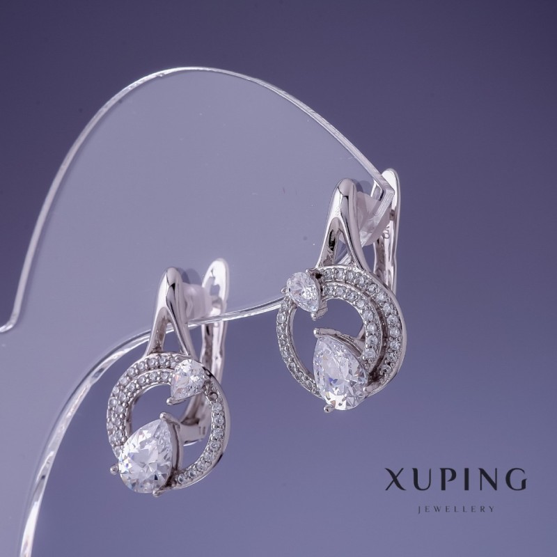 Boucles d'oreilles Xuping 20×12 mm rhodium