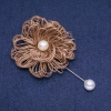 Broche-épingle «Chrysanthème» bronze, diamètre 60 mm, longueur 90 mm