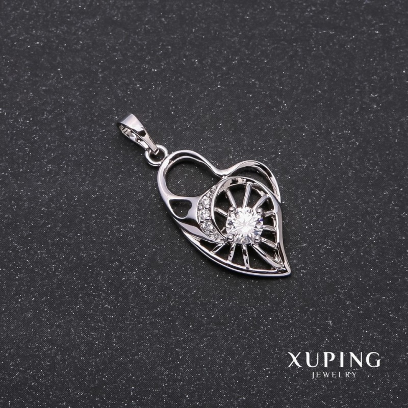 Pendentif Xuping Cœur 15×25×31 mm rhodium