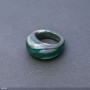Bague en agate verte, pierre naturelle, hauteur 6,5–15 mm, largeur 4–8 mm, diamètre 19 mm