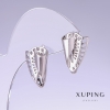 Boucles d'oreilles Xuping, longueur 20 mm, épaisseur 13 mm rhodium