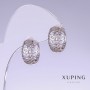 Boucles d'oreilles Xuping, longueur 16 mm, épaisseur 7 mm, rhodium