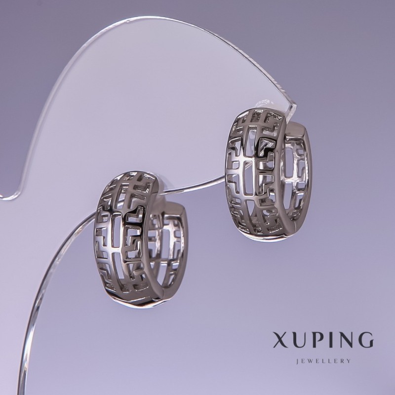Boucles d'oreilles Xuping rhodié 16×8 mm