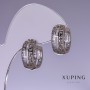Boucles d'oreilles Xuping rhodié 16×8 mm