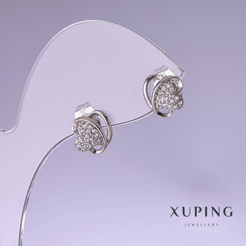 Boucles d'oreilles Xuping 9 × 10 mm rhodié