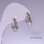 Boucles d'oreilles Xuping avec zircons blancs 17x8 mm rhodié