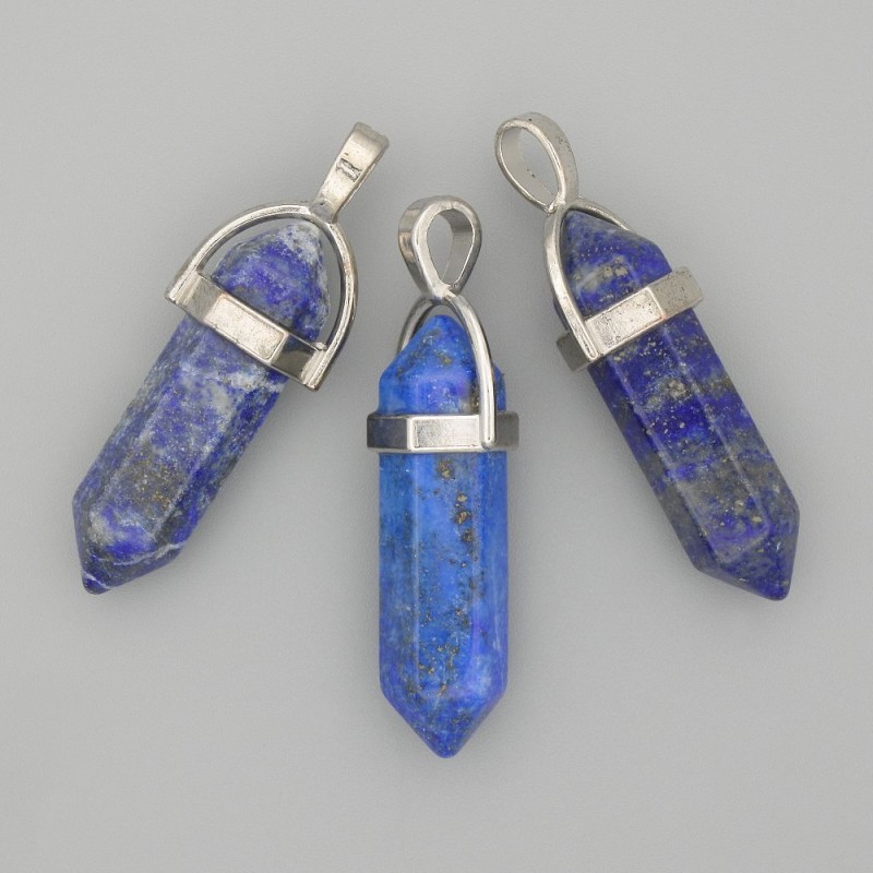 Pendentif hexagonal en lazurite de 4 cm