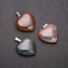 Pendentif «Cœur» en agate mousse naturelle 28 × 19 × 19 mm (+-)