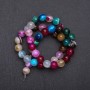 Perles d'agate œil-de-chat multicolores, diamètre 8 mm, fil de 38 cm
